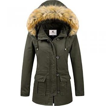 Parka de Invierno Uoiuxc para Mujer a Prueba de Viento