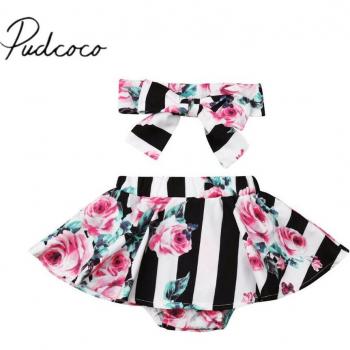 Ropa de Verano para Niños Pequeños, Culotte con Rayas y Tutú, Diadema, 2 Piezas, 0-3 Años
