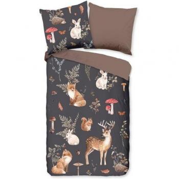 PURE Kinderbettwäsche »Rox«, 2-teilig, Mikrofaser, 135x200, Wendeoptik, herbstliche Tiere