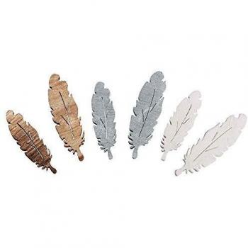 Streuteile Federn aus Holz, 3,5+3cm