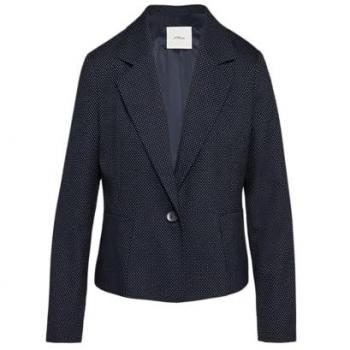 S.Oliver BLACK LABEL Longblazer Damen – feiner Punkt im klassischen Stil