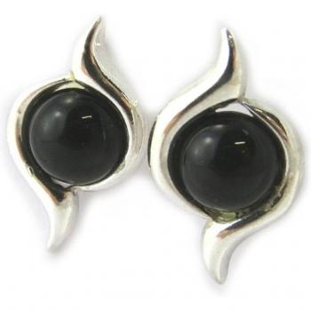 Obsidian Whisper Silver Studs – H5564