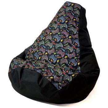 Pouf a Sacco Stampa Pera Nero 105x80 cm