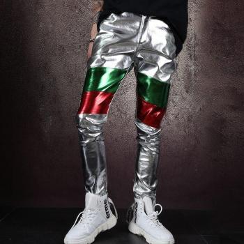 Pantalon Streetwear en Cuir PU pour Hommes