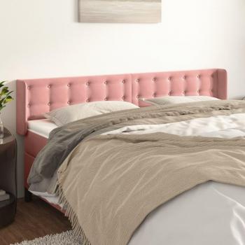 Testiera ad Orecchio Rosa 183x16x78/88 cm in Velluto cod mxl 73723