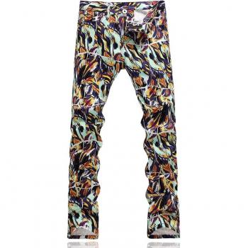 Graffiti Print Men's Skinny Jeans
