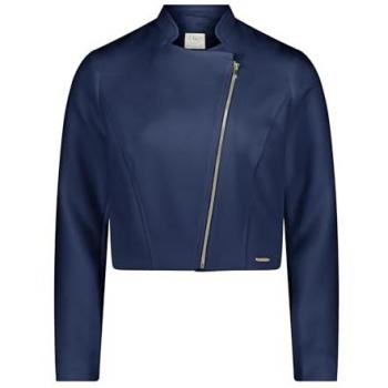 BETTY & CO Biker‑Blazer mit Stehkragen – Blau