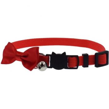 Bordado Gato en Nylon Durable – Collar con Bowtie