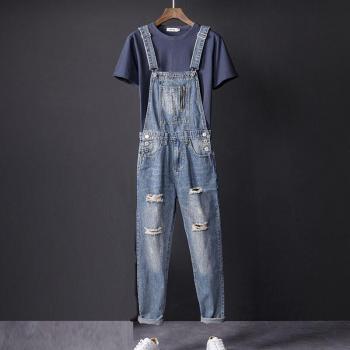 Pantalones de mezclilla con agujeros para hombre