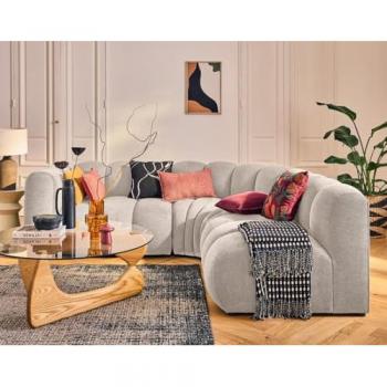 Canapé Modulable Lisa Design – 4 Places, Angle Droit, Beige