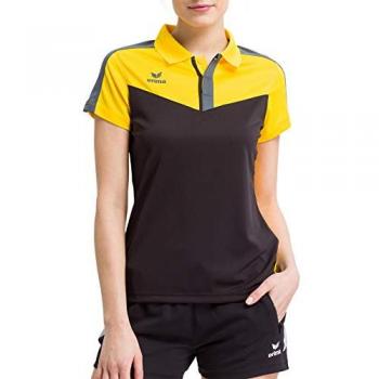 Erima Squad Poloshirt Damen Gelb Schwarz 40