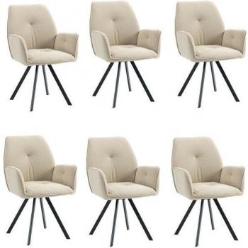 Beige Esszimmerstuhl-Set mit Armlehnen für gemütliche Abende