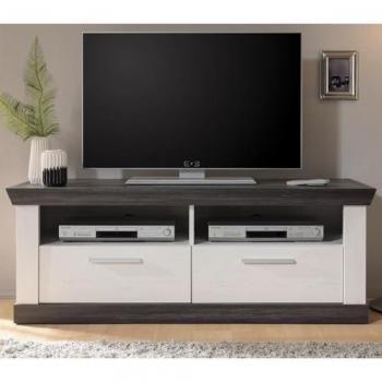 Furn.Design TV-Lowboard Corela in Pinie Weiß und Wenge mit Soft-Close