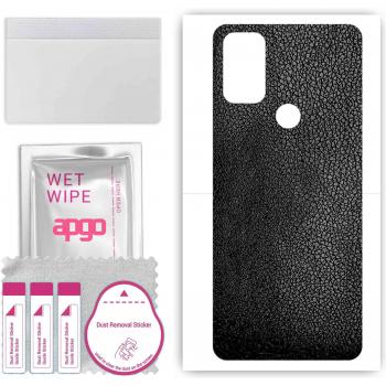 Lona Vinilizada APGO Blackview A70 – Estilo Cuero Negro