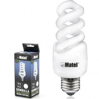 Bombilla Matel Micro Espiral 25W Luz Fría E27