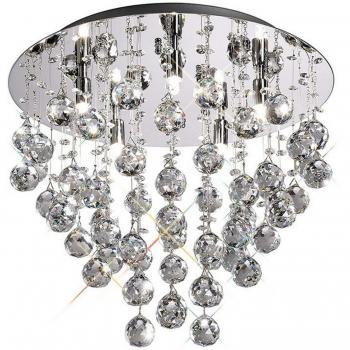 Soffitto Semi Flush 5 Luci Colorado Cromo Lucido e Cristallo