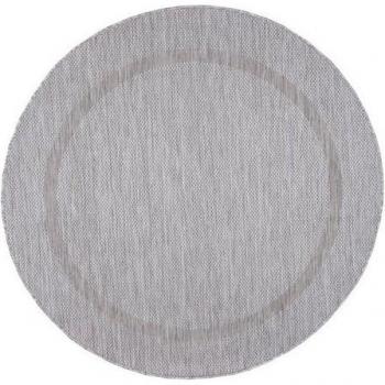 Tapis Plat Kiano Argenté Ø 200 pour Intérieur et Extérieur