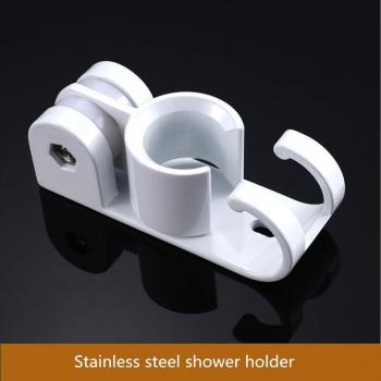 White Shower Set with Handheld Shower and Wall-Mounted Holder
