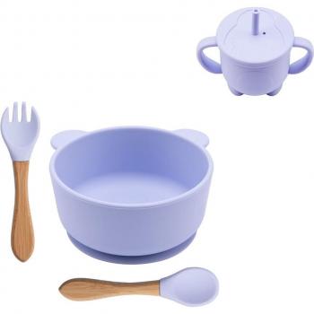 Vaisselle alimentaire en silicone pour enfants avec cuillère