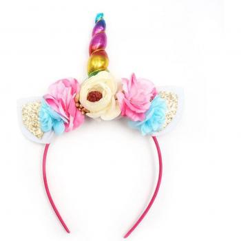 Tête‑banderole Licorne Glace
