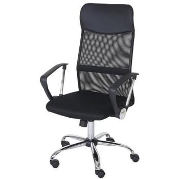 Fauteuil de bureau pivotant en tissu noir