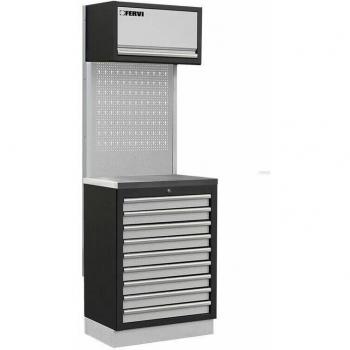 Taller Fervi A008R: Mueble compacto, mesa de acero inoxidable y cajones integrados