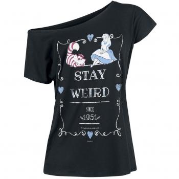 Alice im Wunderland Stay Weird Girl-Shirt schwarz