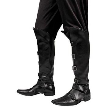 Garde-bottes noires haut de gamme, imitation cuir robuste avec boucle en acier