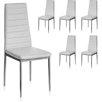 Sedie Stile Design Ecopelle Bianco – 6 pezzi