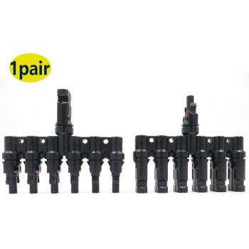 Connecteur solaire en série-parallèle 30A 1000V, 2 paires x PV T, connecteurs 3T/4T