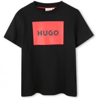 Camiseta Hugo de Manga Corta G00144 para Hombre en Color Negro
