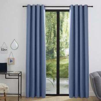 Dúo de cortinas opacas 140 x 260 cm Oscuridad Aciano