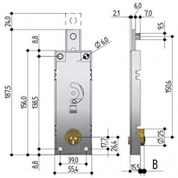 Serratura PREFER per basculante B511.0010