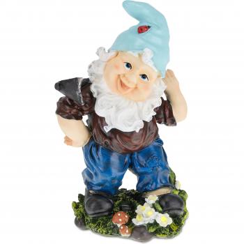 Gnomino Relaxdays in Pietra, decorazione esterna, 32x19x14 cm