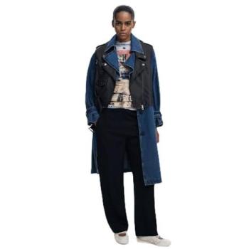 Desigual Women's Blue Denim Trench (Detachable)