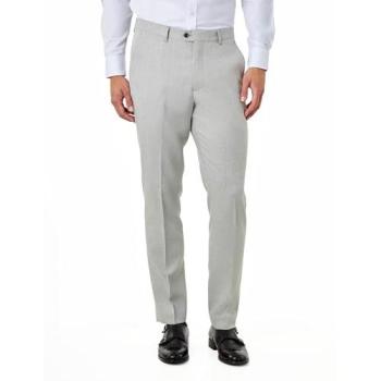 Herringbone Elegance Trousers – XPOSED Men’s Calix Line, Light Grey, Wool Blend (Size 38)