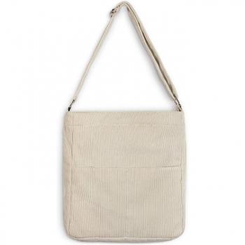 Bolso de mano grande de pana rayada