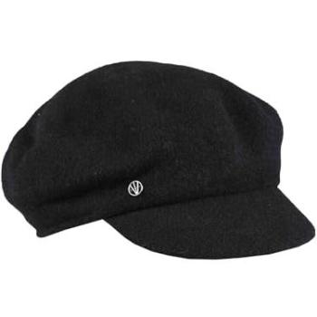 One-Size Black Newsboy Cap with Milled Wool – Loevenich for Women