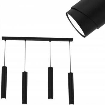 Lampe suspendue en bande LED 4GU10 – Noir mat avec effet bevel