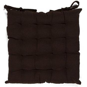 Cuscino per sedia in Polycotton 38 x 38 x 3 cm Cioccolato