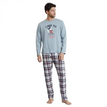 Pijama de hombre Disney en color verde agua con diseño Winter Club