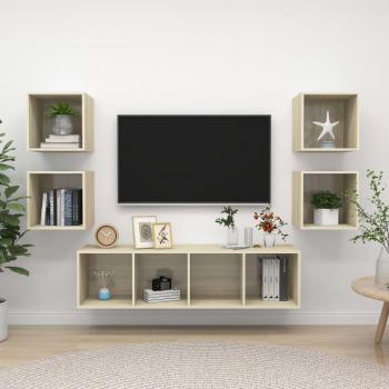 VidaXL TV-Schrank-Set aus Holzwerkstoff Sonoma-Eiche