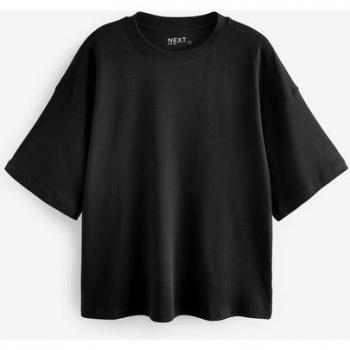 T-shirt décontracté à col ras du cou en noir