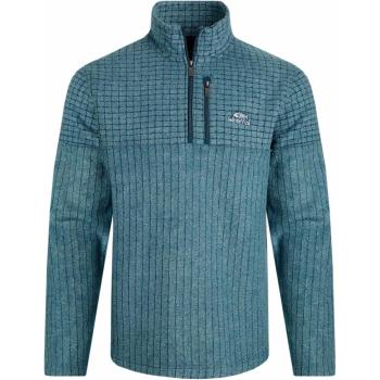 Longmont 1/4 Zip Stripe Grid Fleece – Pale Blue, 3XL (Weird Fish)