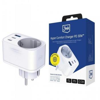 Bílá 3MK Comfort GaN 30 W síťová nabíječka