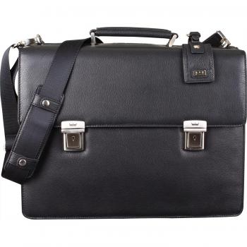 Black Leather Laptop Bag – Leonhard Heyden Berlin 42 cm
