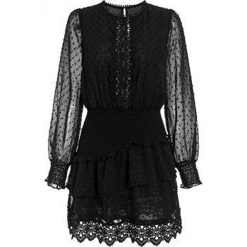 Dama Polka Dot: Vestido Volante y Encajado