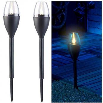 Éclat Lunaire : Duo Torches Jardin à Énergie Solaire