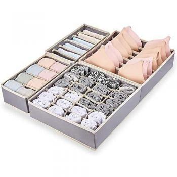 ChocoLife 4 Sets Underwear Drawer Organisers (Grey)