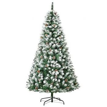 Árvore de Natal com Neve 180 cm e Suporte Dobrável